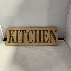 Burlap Hanging Kitchen Sign- Rustic Farmhouse Country Style Wall Decor